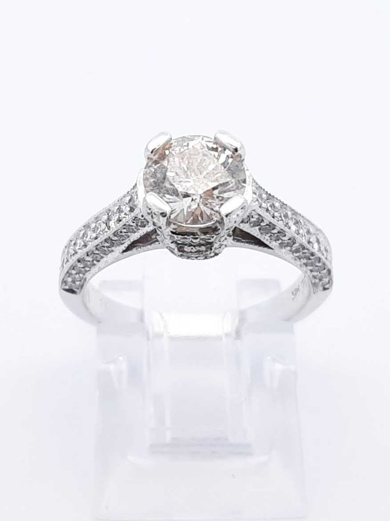 1.53 Cttw Diamond & 14k White Gold Ring Size 5.25 Fw0424rpxdu