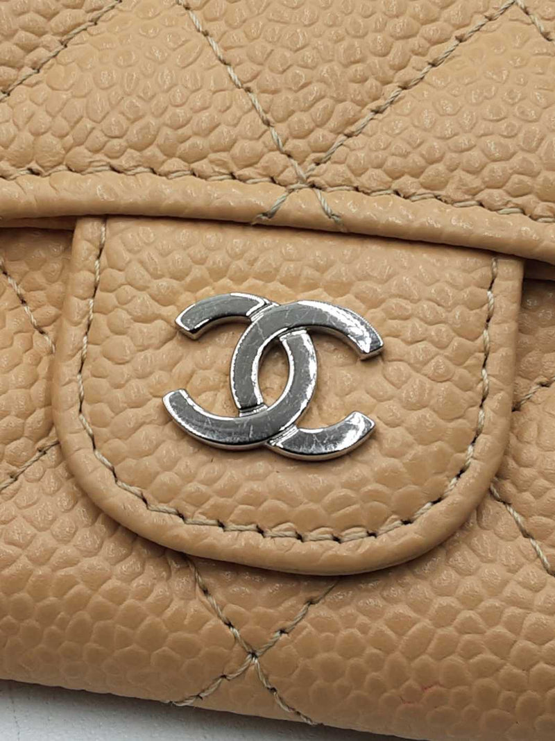 Chanel Classic Flap Card Holder In Beige Quilted Caviar Leather Fw0925wzxdu