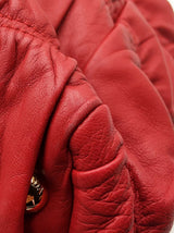 Prada Gaufre Frame Top Handle Bag In Red Nappa Leather Fw0126wrzdu