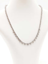 11.37 Cttw Diamond Graduated Cluster Tennis Necklace In 14k White Gold 24.8 Grams 16 Inch Fw0726wwszdu