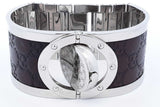 Gucci Twirl Gg Brown Leather Stainless Steel Bracelet Watch Eb0826lorde