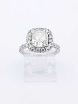 2.46 Cttw Diamond & Platinum Halo Ring With Cert. 6.7 Grams Size 4 Fw0725pxzxdu