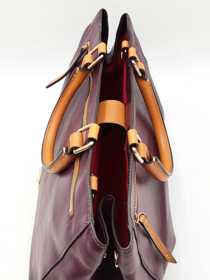 Dooney & Bourke Purple Leather Satchel Shoulder Bag Eb1025rxdu