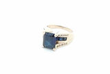 Blue Gemstone & Diamond 10k Yellow Gold Ring 6.5 Grams Size 7 Eb0926wrxsa