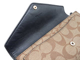 Coach Slim Envelope Wallet In Signature Coated Canvas & Black Leather Fw0925wzdu