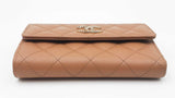 Chanel Timeless Flap Wallet In Diamond-quilted Tan Caviar Leather Fw0226erxdu