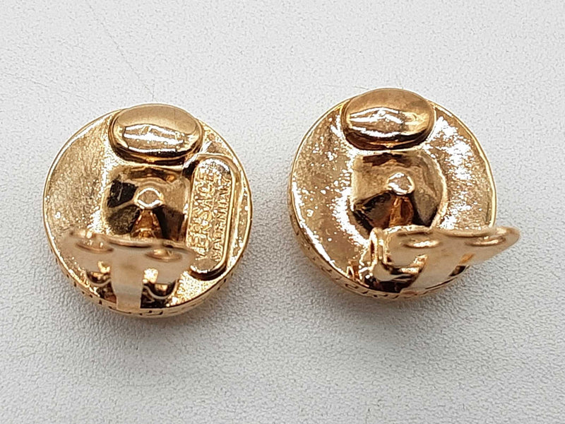 Versace Crystal Logo Clip On Stud Earrings Do0924ixde