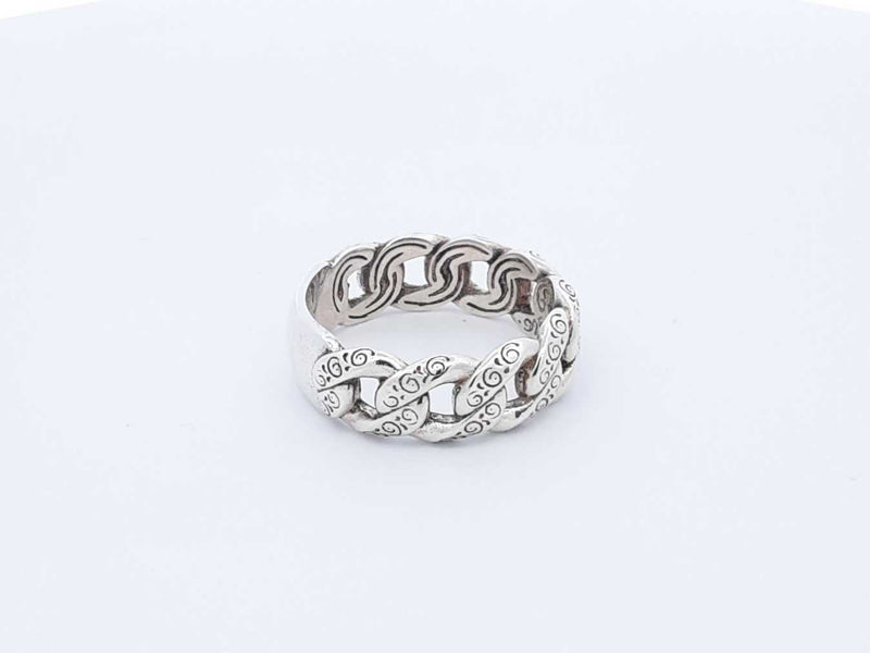 Konstantino Sterling Silver Carved Curb Link Ring 9.1 Grams Size 12 Fw0425pxdu