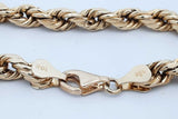 10k Yellow Gold Hollow Rope Chain Necklace 18.3 Grams Eb0426lxrxde
