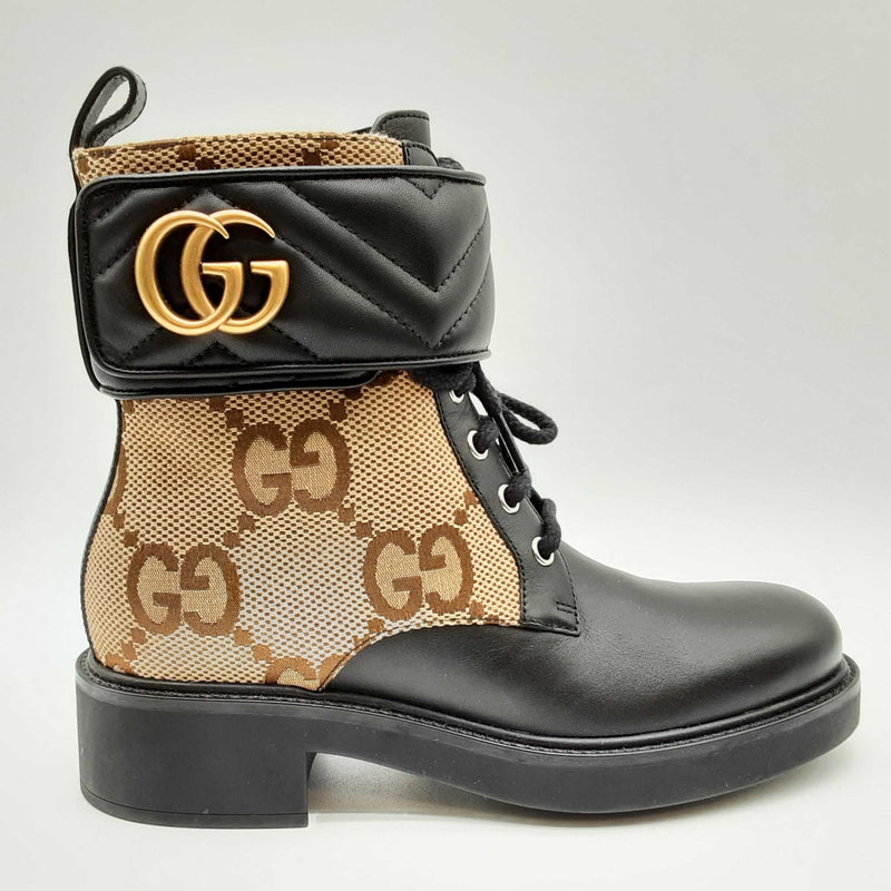 Gucci 678984 Size 6 Matelasse Gg Supreme Lace Up Boots Lh0624wrxde 144020005851