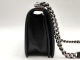Chanel Medium Boy Bag Woven Leather Black Handbag Aa0425lexzsa