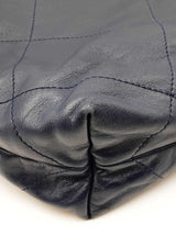 Chanel 22 Tote Bag In Navy Blue Diamond-quilted Shiny Calfskin Fw1225orxzdu