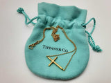 Tiffany & Co Paloma Picasso 18k Yg 2.8g Hammered Cross Chain 18 In Do1024wxzde