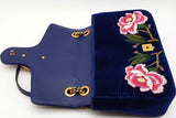 Gucci Blue Velvet Gg Marmont "Modern" Shoulder Bag Eb0926rxzde