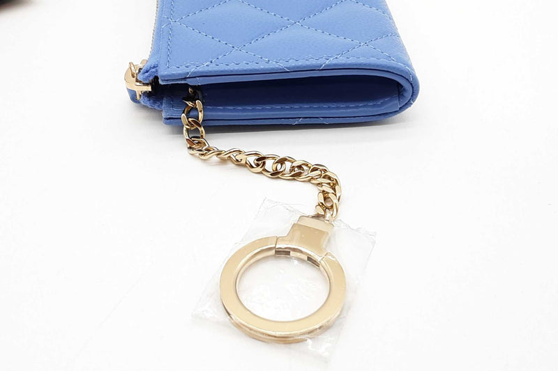 Chanel Blue Quilted Caviar Zip Coin Wallet Eb1125wcrde