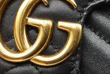 Gucci Mini Marmont Chevron Quilted Matelasse Black Leather Crossbody Eb0826wrxdu