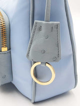 Prada Mini Shoulder Bag In Sky Blue Re-nylon & Ostrich Leather Fw0226lrxzdu