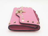 Valentino Garavani Rockstud Pink Calfskin Wallet Sd0925ozxde