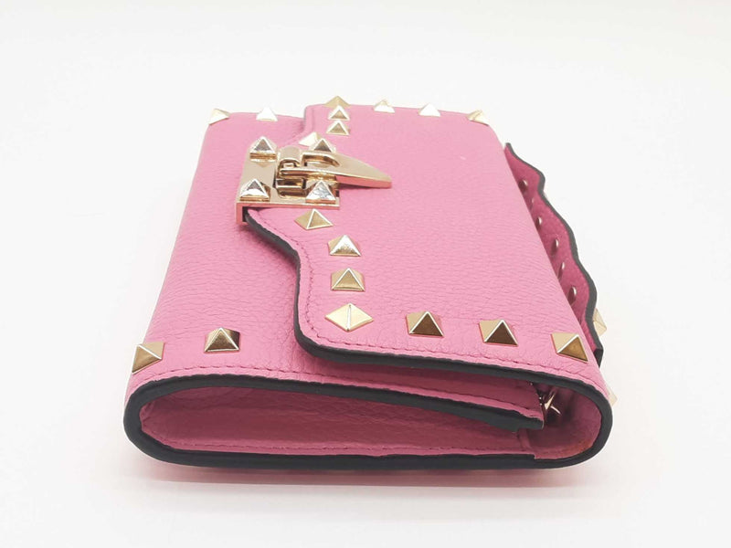 Valentino Garavani Rockstud Pink Calfskin Wallet Sd0925ozxde