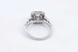 Approx. 1ctw Center Princess Cut Diamond Ring In Platinum 8.73g Sz 7 Eb924lrxzsa