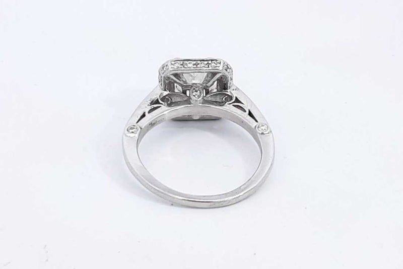 Approx. 1ctw Center Princess Cut Diamond Ring In Platinum 8.73g Sz 7 Eb924lrxzsa