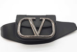 Valentino Garavani Black Leather Supervee Belt Bag Eb0326rxzde