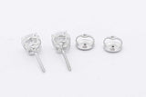 2.0cttw Lab Grown Diamond Stud Screwback Earrings 14k White Gold 1.1g Eb326wcrsa