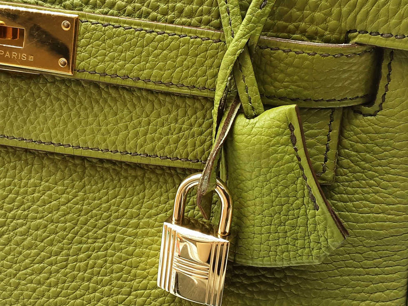 Hermes Kelly 28 Vert Anis Green Togo Gold Hardware Handbag Do0323sezxde