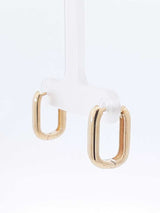 18k Yellow Gold Soft Rectangle Hoop Earrings 3.3 Grams Fw0826orxdu