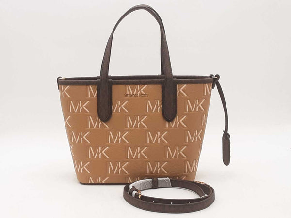 Michael Kors Eliza Small Embossed Logo Brown Aa0725rzsa