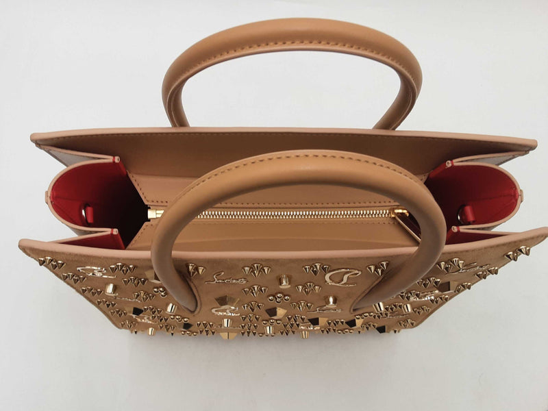 Christian Louboutin Calfskin Spikes Loubinthesky Paloma Roca Handbag Sd0725rzxsa
