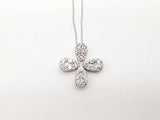 18k White Gold 2.9g Diamond Flower Necklace 16 Inch Lhexzde 144020005544