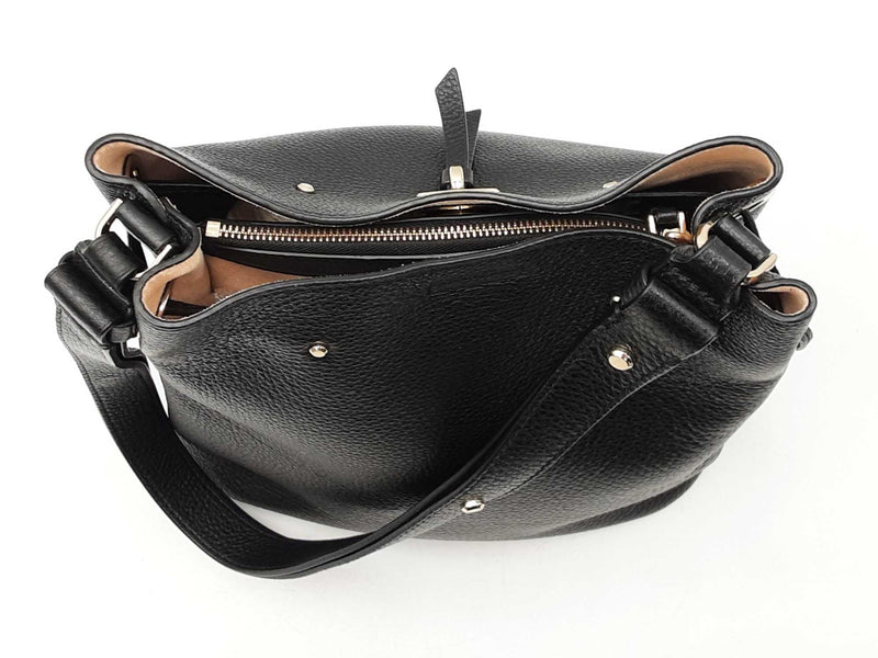 Kate Spade Marti Bucket Bag In Black Pebbled Leather Fw0525wzdu