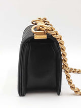 Chanel Small Boy Bag In Black Quilted Caviar Leather Fw0926lrxzdu
