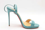 Christian Louboutin Loubi Queen Blue Patent Leather Heels Size 38 Eb0326oorde