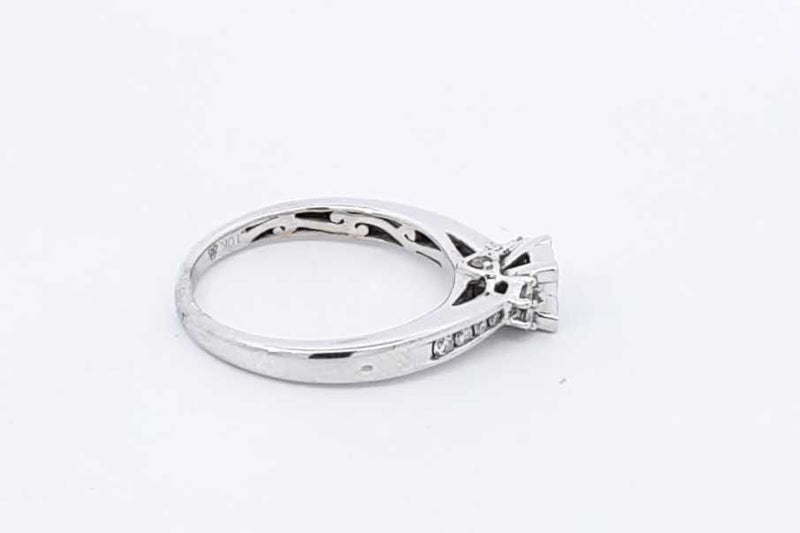 0.46ctw Diamond Ring In 10k White Gold 3.1 Grams Size 7 Eb1025lpxdu