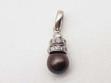 Black Pearl Approx 0.10 Ctw Diamonds 18k White Gold 3.4g Pendant Do0824crde