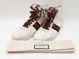 Gucci Leather Web High White High-top Sneakers Size 11 Sd0926ezdu