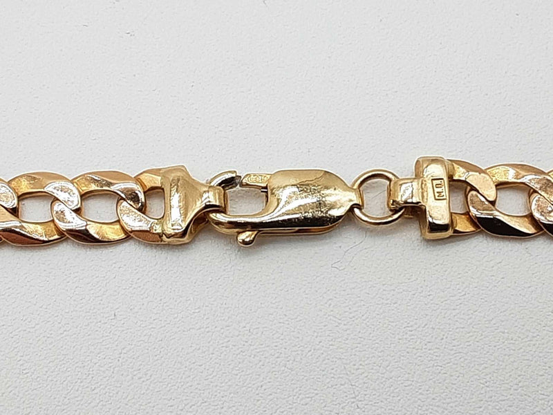 14k Yellow Gold 14.7g Concave Curb Chain Bracelet 9.75 In Do0625cxzde