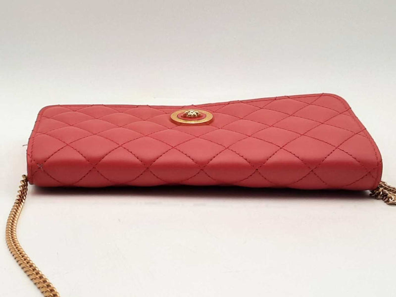 Versace Quilted Medusa Wallet On Chain Red Aa0125orzsa