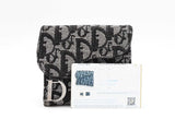 Christian Dior Saddle Wallet In Black Oblique Jacquard Fw0325lzzdu