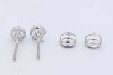 1.0cttw Lab Grown Diamond Stud Screwback Earrings 14k White Gold 0.8g Eb326orxdu
