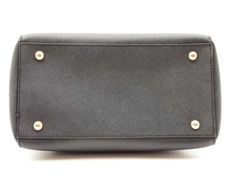 Michael Kors Jet Set Travel Dome Satchel In Black Saffiano Leather Fw0525wxdu