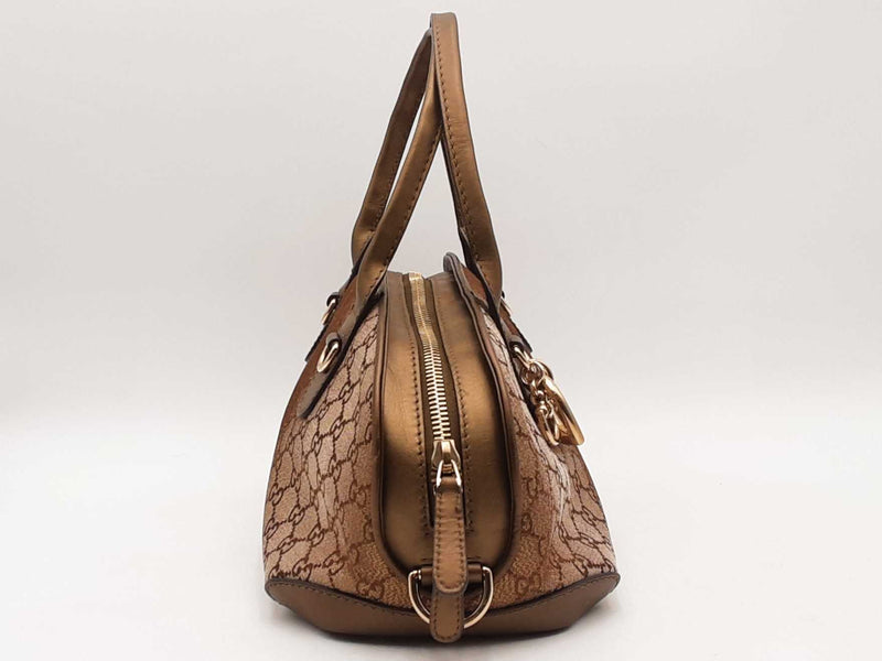 Gucci Metallic Top Handle Heart Bit Gold Handbag Aa0925wxzsa