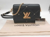 Louis Vuitton Quilted Lambskin Twist Mm Bag In Black Gm0226opzxmia