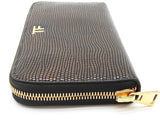 Tom Ford Brown Metallic Lizard Scale Embossed Leather Zipper Wallet Do0725oxzde