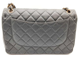 Chanel Double Flap Gray Quilted Leather Shoulder Bag Do0225wcrxde