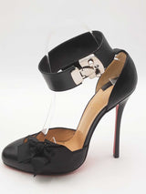 Christian Louboutin Fetish Bow Push Lock Ankle Straps Pumps Size 38 Eb0726loxsa
