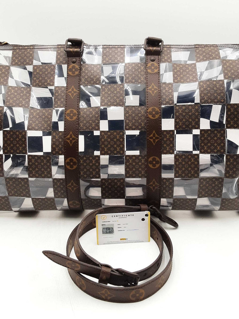 Louis Vuitton Monogram Pvc Chess Keeepall Bandouliere 50 Eb1223wxxzsa