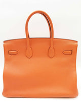 Hermes Birkin 35 Orange Togo Palladium Handbag Do0325crxzde